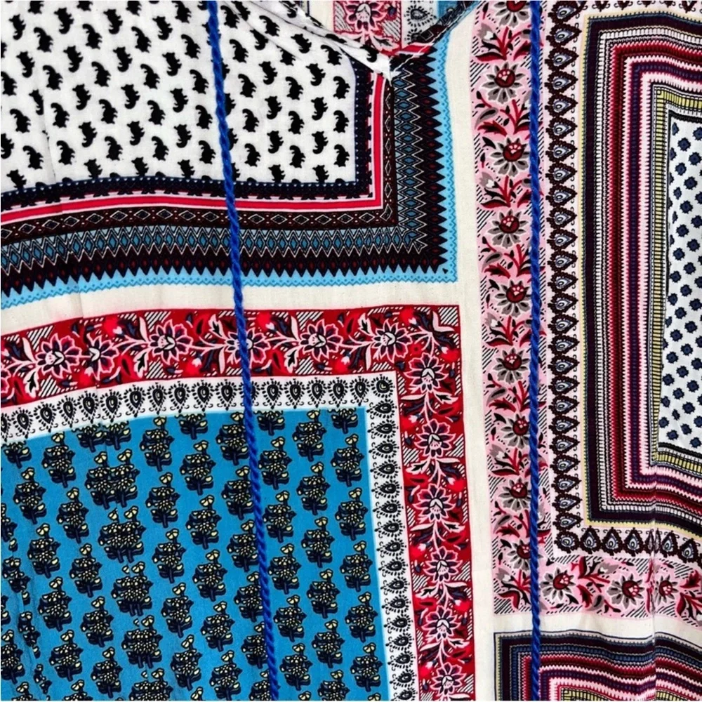 Umgee Boho Retro Print Tie Neck Tunic/Dress - Picture 6 of 6